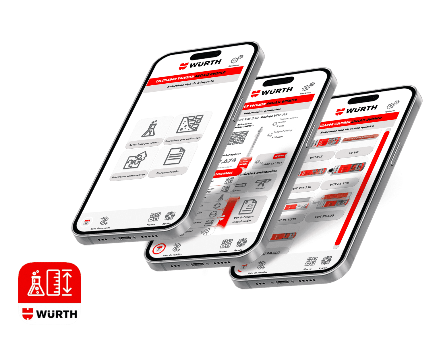 Nueva APP Würth para calcular volumen de anclajes químicos