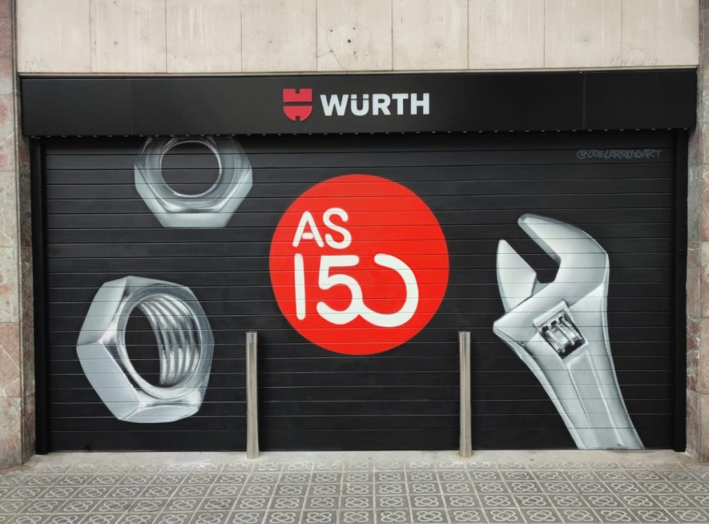 Primer grafiti del Autoservicio Würth Barcelona - Eixample