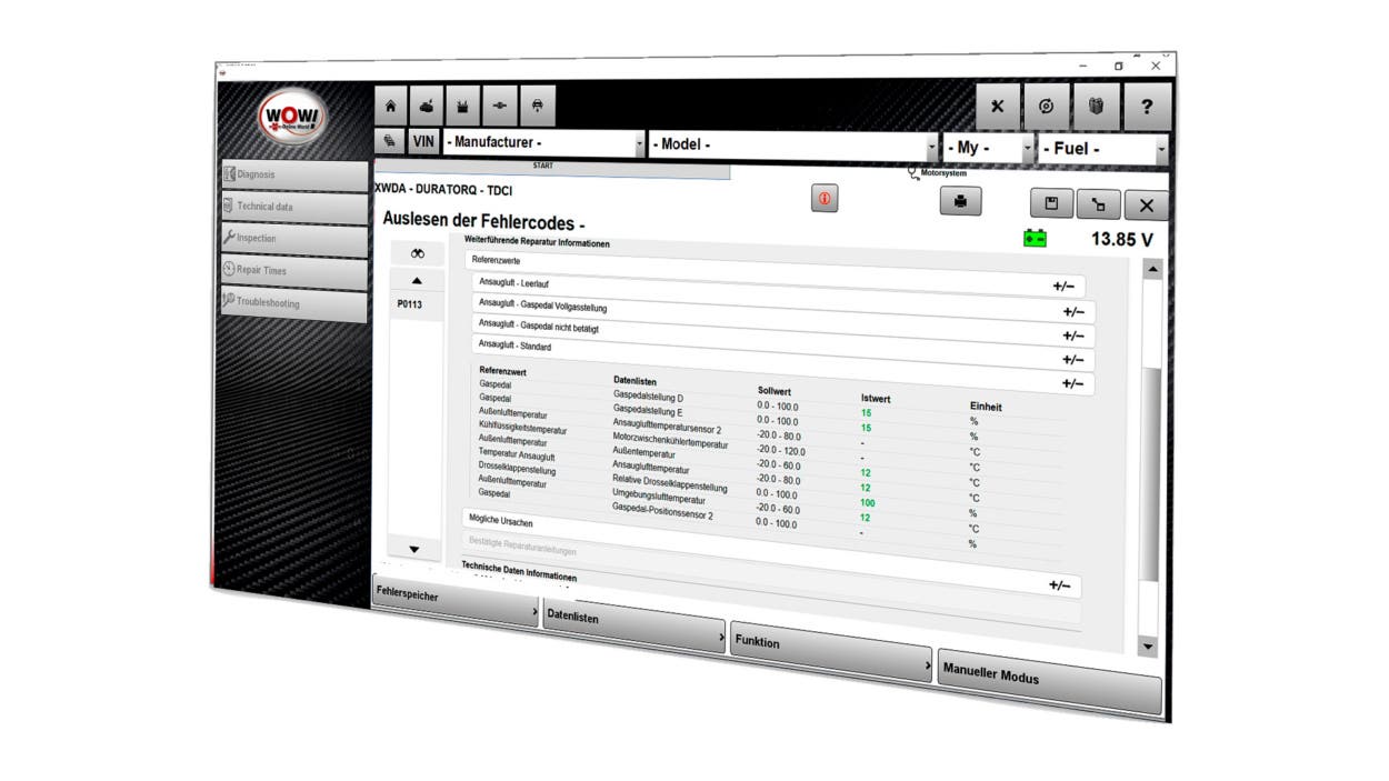Software de diagnóstico para vehículos