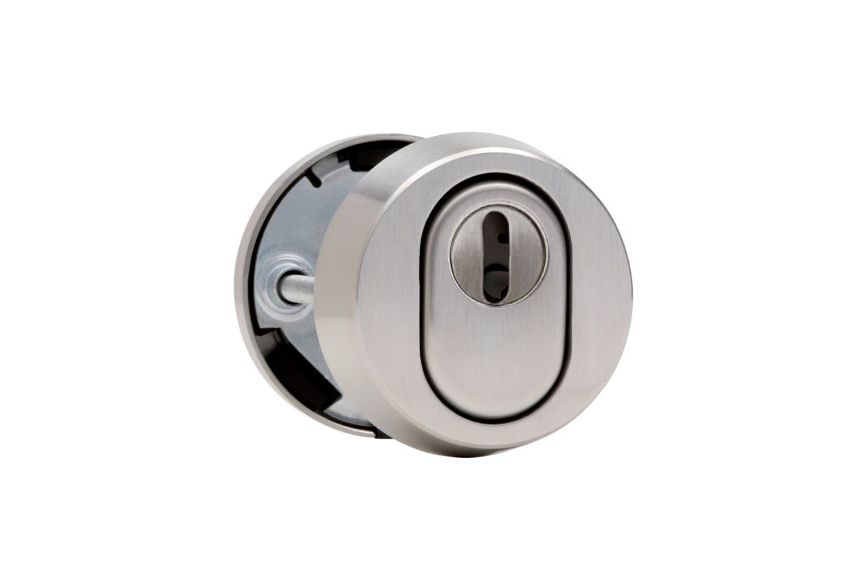 Herraje seg. puerta acero inox. roseta